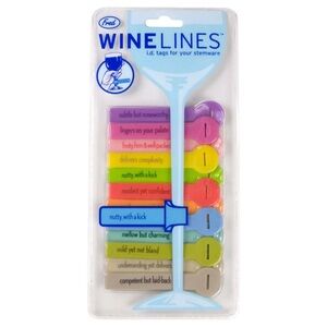3/$25 🍄 Fred Wine Lines Wine Glass ID Tags NEW